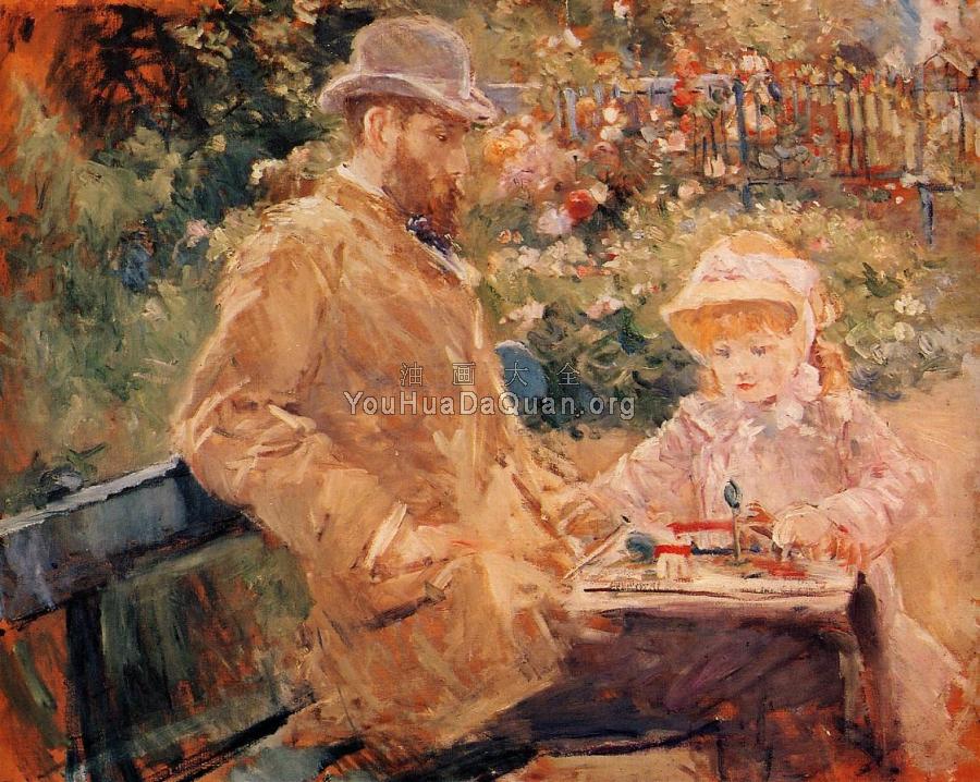 Eugene Manet and His Daughter at Bougival - 贝尔特·摩里索特